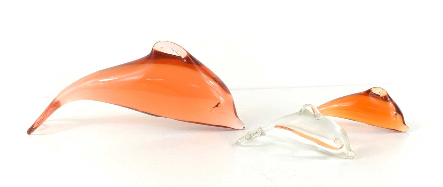 A Wedgwood, Kings Lynn glass dolphin paperweight, designed by Ronald Stennett-Wilson and Paul