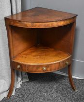 A 19th century mahogany corner wash stand, together with an oval mahogany toilet mirror.