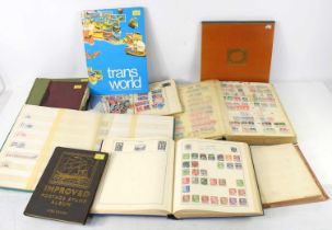 A group of stamp albums containing GB and worldwide stamps, 19th century and later.