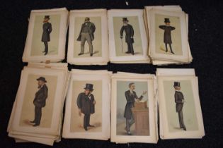 A large group of late 19th century Vanity Fair illustrations and excerpts predominantly Spy,