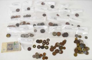 A group of World coins and notes, including approximately 1toz of 19th and early 20th century