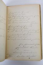 A 19th century German autograph book, with numerous handwritten entries including entries, including