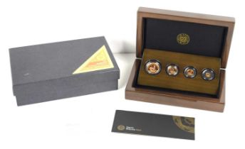A South Africa Mint 2017 Krugerrand fractional coin set, gold proof, in presentation case and box.