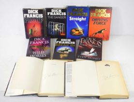 Two Dick Francis signed first editions comprising Longshott and Hot Money, and seven further first