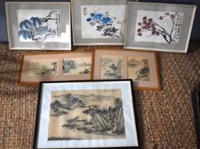 A selection of Japanese and Chinese pictures, to include three Japanese prints depicting