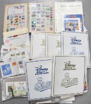 A large selection of stamps, predominantly The Disney World of Presentation Stamps in albums,