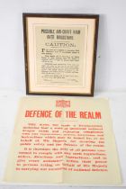 A WWI 1915 Zeppelin and Aeroplane 'Caution' notice for Maidstone, detailing what will happen in