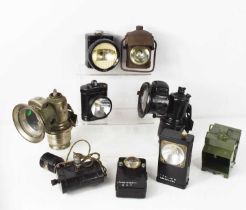 A group of night watchmen and vehicle lamps to include a Joseph Lucas of Birmingham example, a