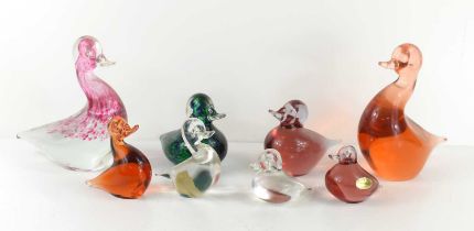 Two Wedgwood, Kings Lynn glass duck paperweights, designed by Ronald Stennett-Wilson and Paul