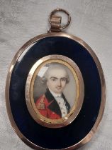 An early 19th century portrait miniature of an Irish Military Officer, watercolour on ivory, set