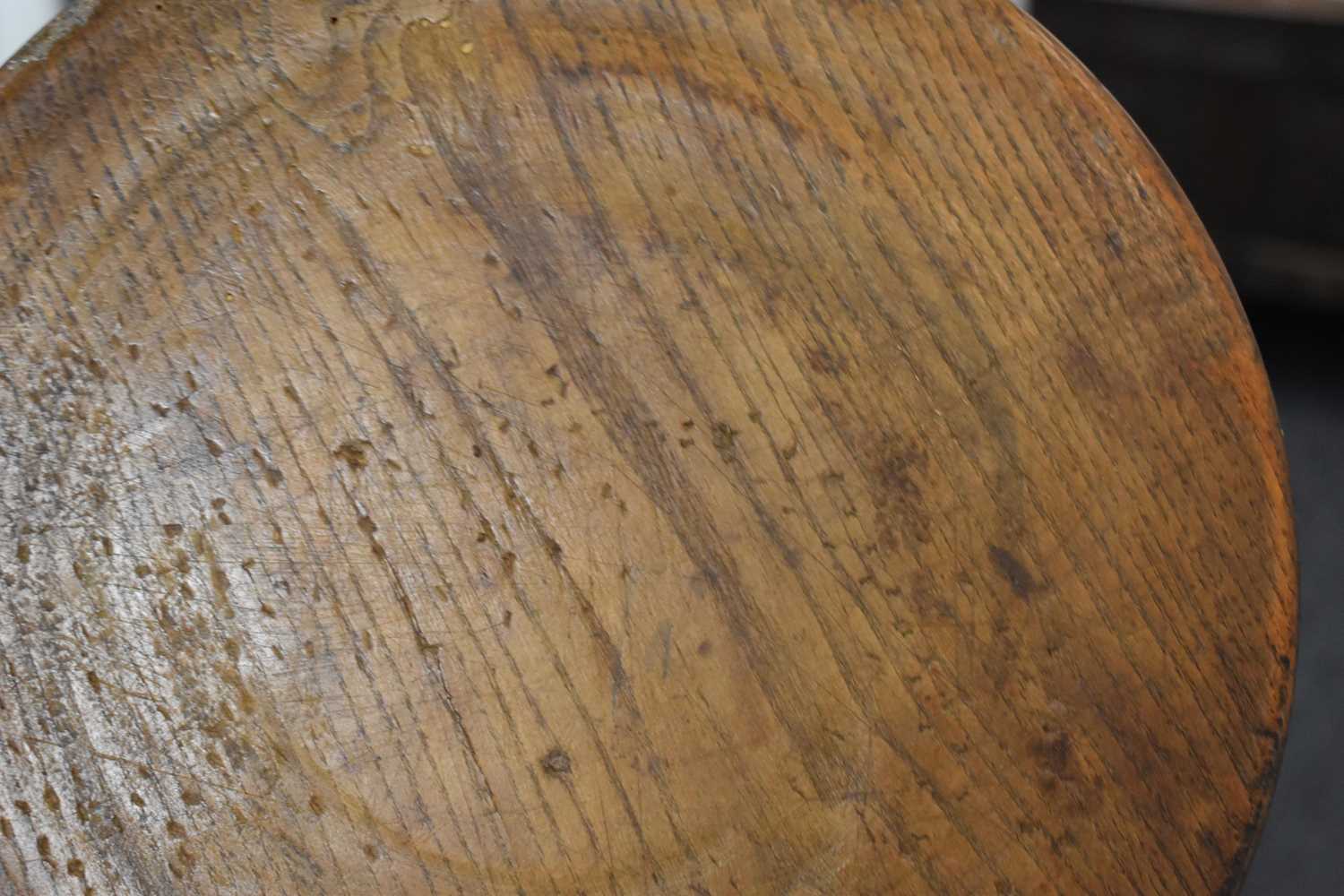 A 19th century or earlier lignum vitae wine salver, 22cm diameter, together with an 18th century oak - Image 8 of 8