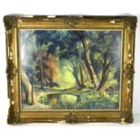 Robert Dumont-Smith (1908-1994); pastel on paper, woodland scene, signed lower left, 47cm by 58cm,