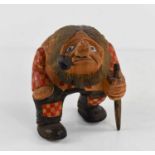 A Norwegian hand carved troll, in the style of Anton Sveen, carved from silver birch, painted in