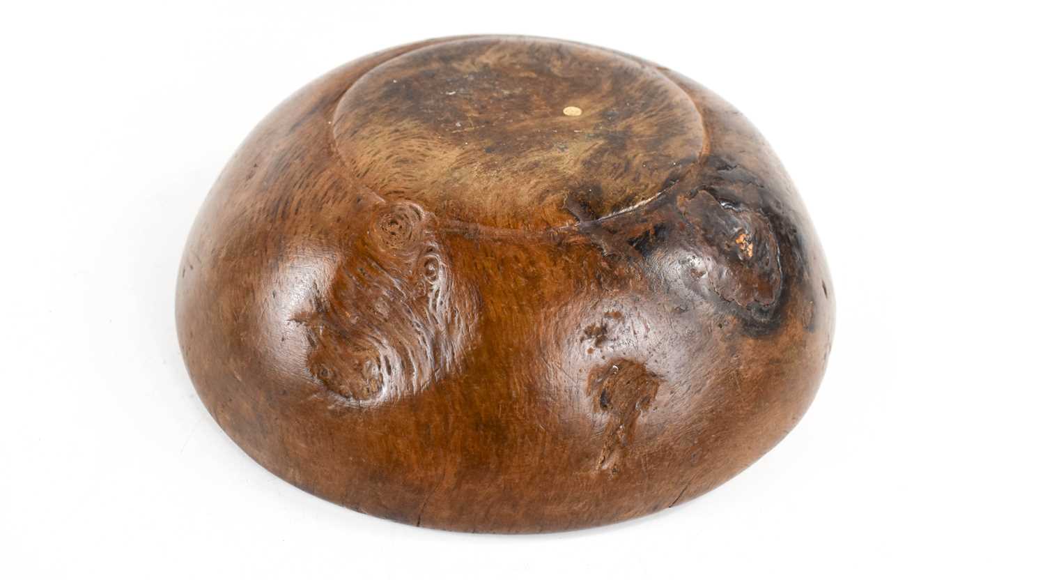 A late 17th / early 18th century burr wood bowl, 21cm diameter approximately, together with a larger - Image 5 of 9