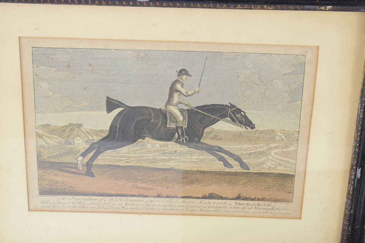 Horse racing interest: Three 18th century hand coloured mezzotint pictures, Antonius bred by His - Image 3 of 3