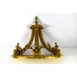 A 19th century French gilt wood wall console decorated with garlands and rocailles, 52.5cm by 61cm.