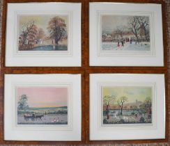 Helen Bradley (20th century): the four seasons; Spring, Summer, Autumn, Winter; a set of four colour