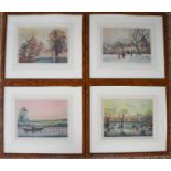 Helen Bradley (20th century): the four seasons; Spring, Summer, Autumn, Winter; a set of four colour