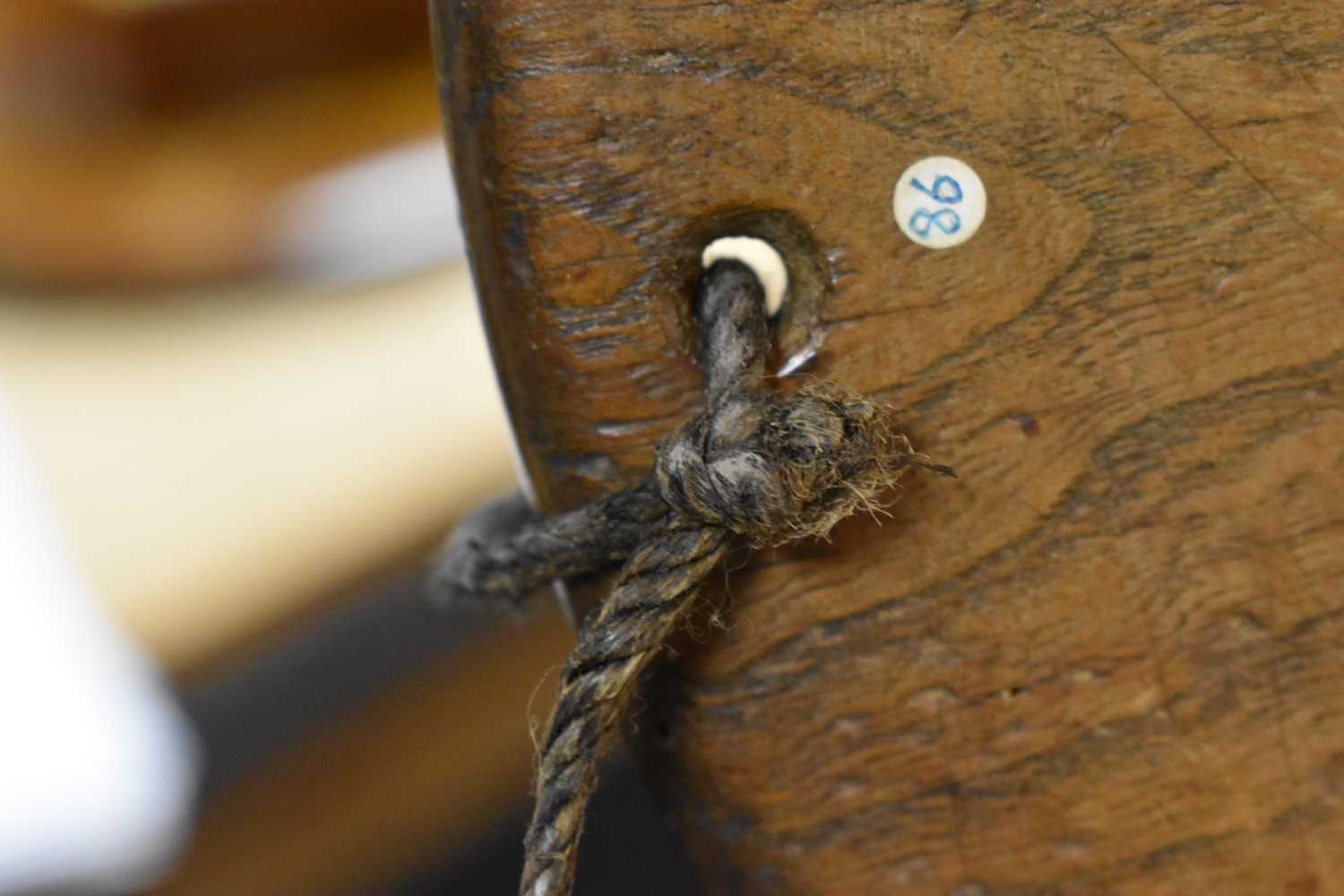 A 19th century or earlier lignum vitae wine salver, 22cm diameter, together with an 18th century oak - Image 4 of 8