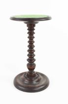 A 19th century fine Regency stand / candle stand, with bobbin turned stem, and shaped base, 23cm