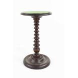 A 19th century fine Regency stand / candle stand, with bobbin turned stem, and shaped base, 23cm