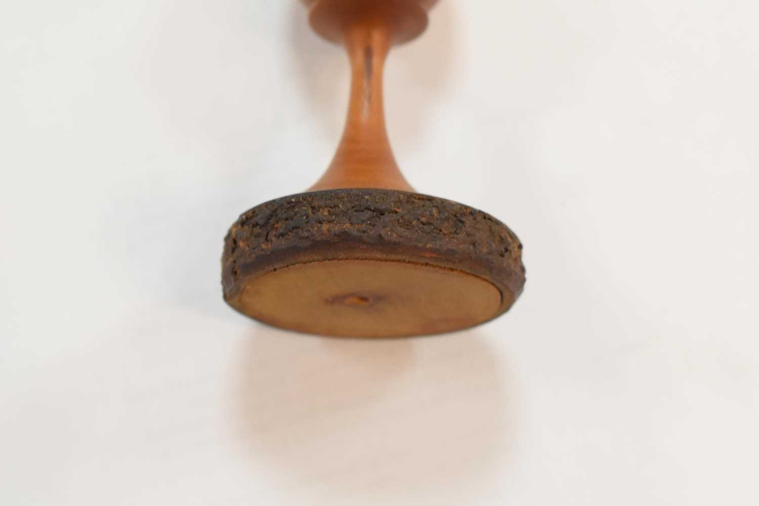 A group of treen sewing aids, to include a 19th century olive wood darning egg form etui, a childs - Image 9 of 14