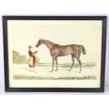 Horse racing interest: A 19th century hand coloured engraving of "Priam" The Winner of the Derby