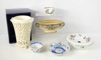 A 19th century spode cup and saucer, oval black and white sauce tureen, Staffordshire (lacking lid),