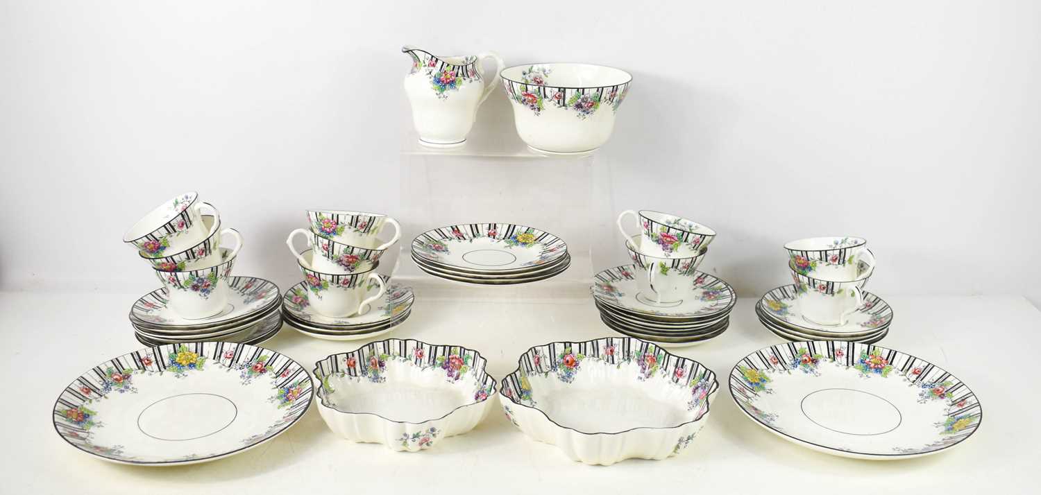 An Art Deco Duchess China part tea set in the Orient pattern, to include two sandwich plates, twelve