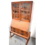 A Heals of London Art Nouveau period bureau bookcase, designed by Ambrose Heal from the Mansfield