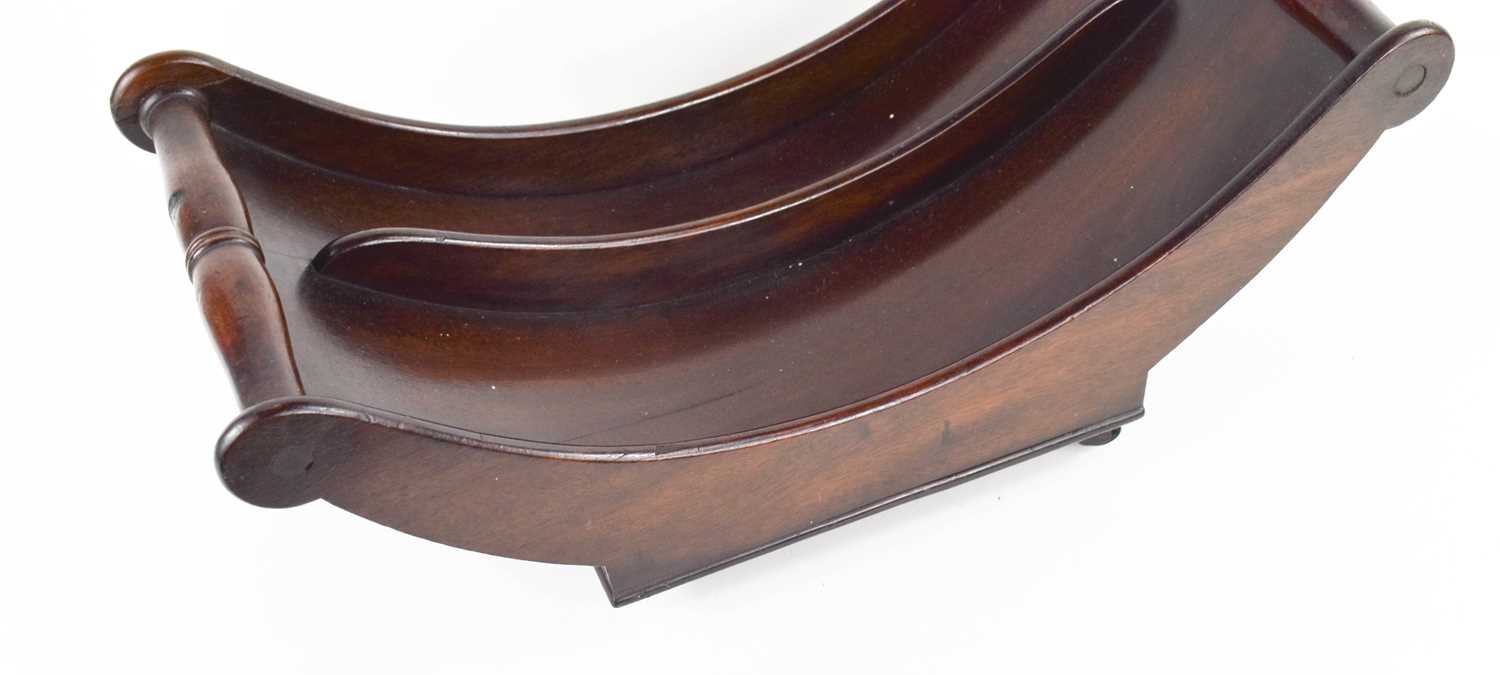 A Georgian mahogany cheese dish, the shaped sides united with turned rails, and raised on original - Image 4 of 4