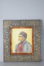 A late 19th or early 20th century portrait of a distinguished Arab gentleman, watercolour on