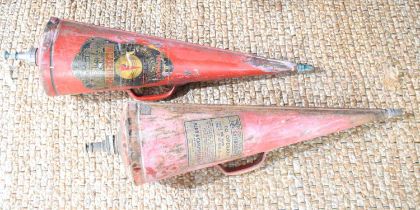 Two vintage fire extinguishers, one made by Read & Campbell, the other by Minimax. [Provenance: