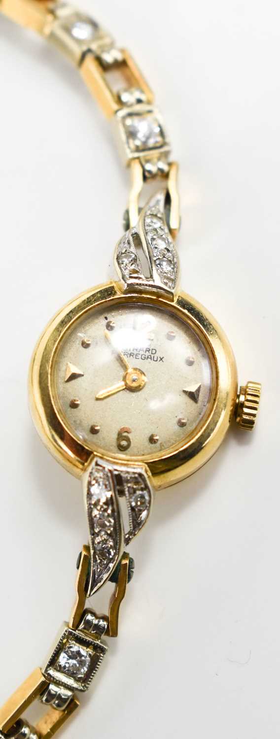 A 14k gold and diamond Girard Perregaux cocktail wristwatch, the circular dial with gold batons, the - Image 2 of 4