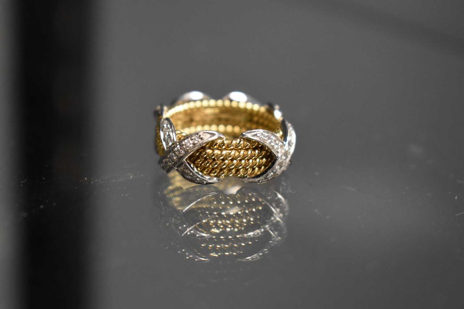 A Tiffany & Co by Schlumberger Studios 18ct gold and diamond ring, composed of four yellow gold - Image 10 of 14