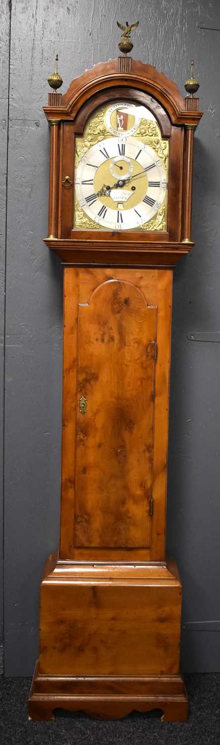 An 18th century longcase clock by Joseph Smith of Bristol, the brass clock face having gilded