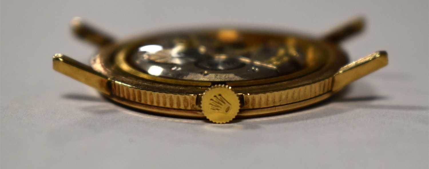 A vintage 9ct gold cased Rolex precision watch, the signed champagne dial with Arabic numerals and - Image 3 of 7