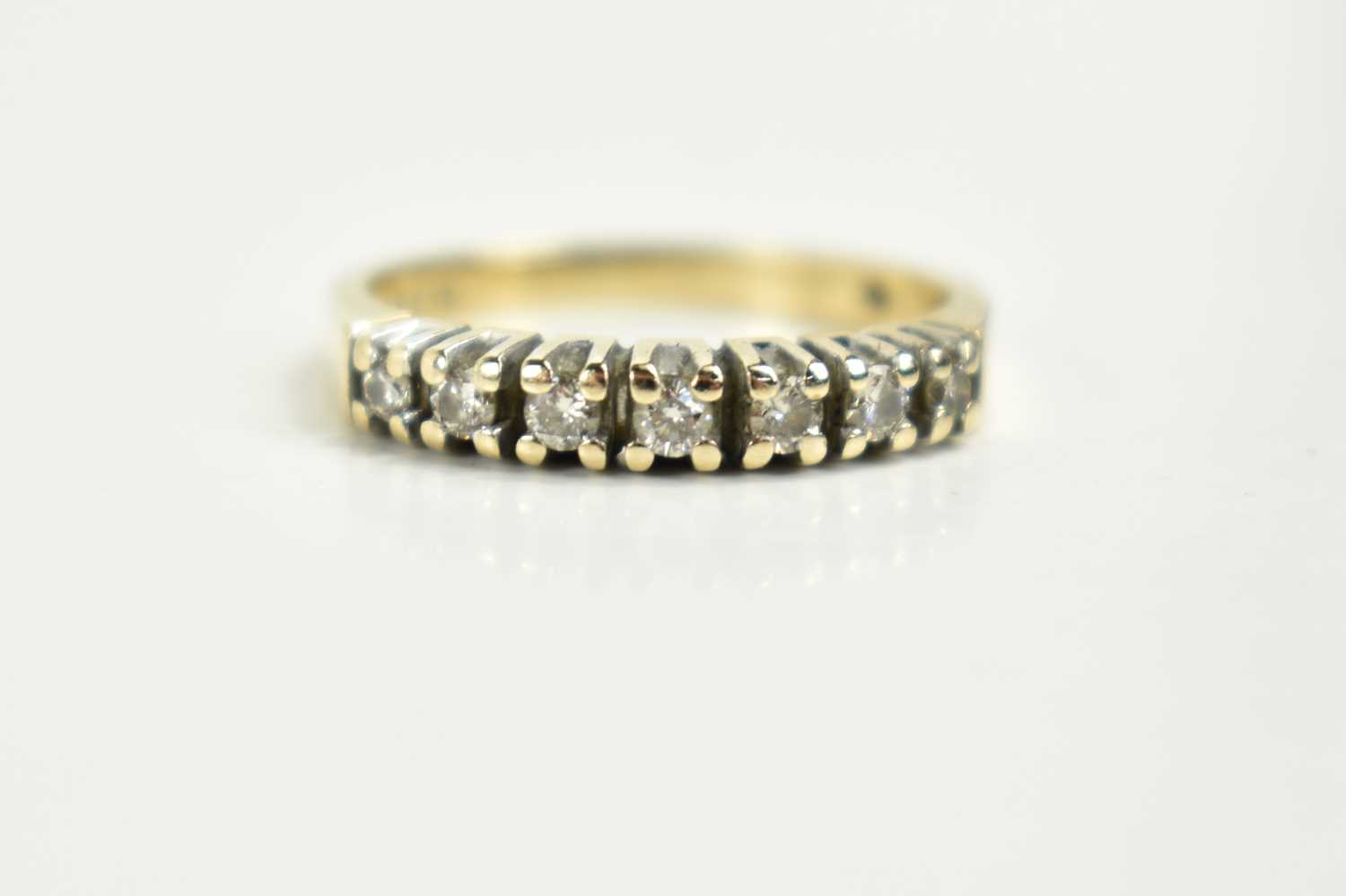 A 9ct gold and diamond seven stone ring, size Q, 3.2g. - Image 2 of 2