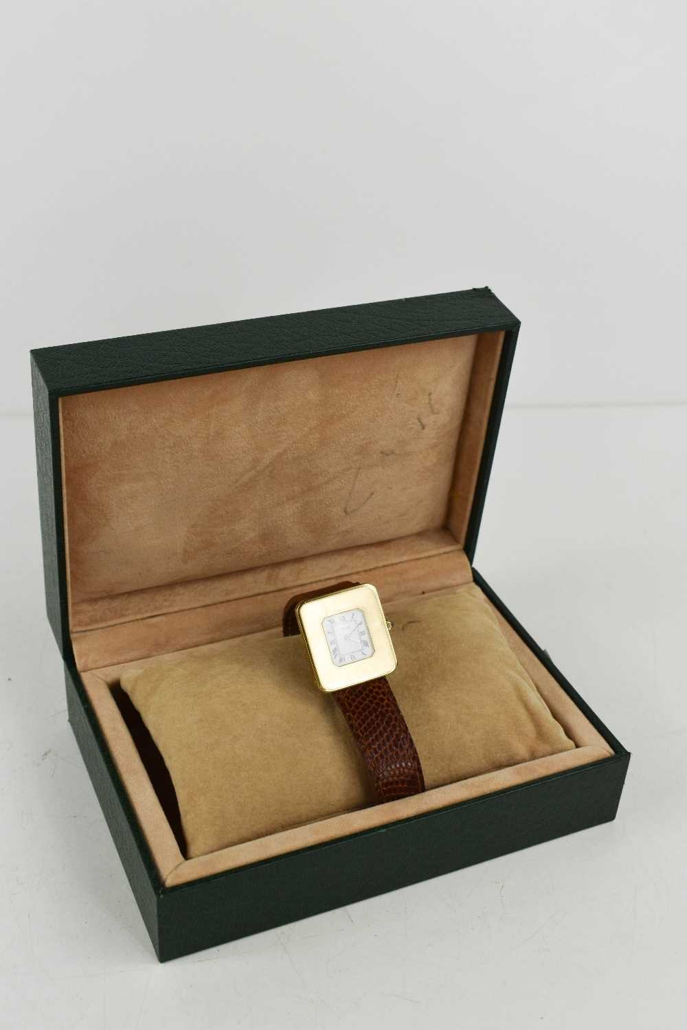 A lady's Piaget wristwatch, the signed white dial with roman numerals and minute track, in wide - Image 3 of 4