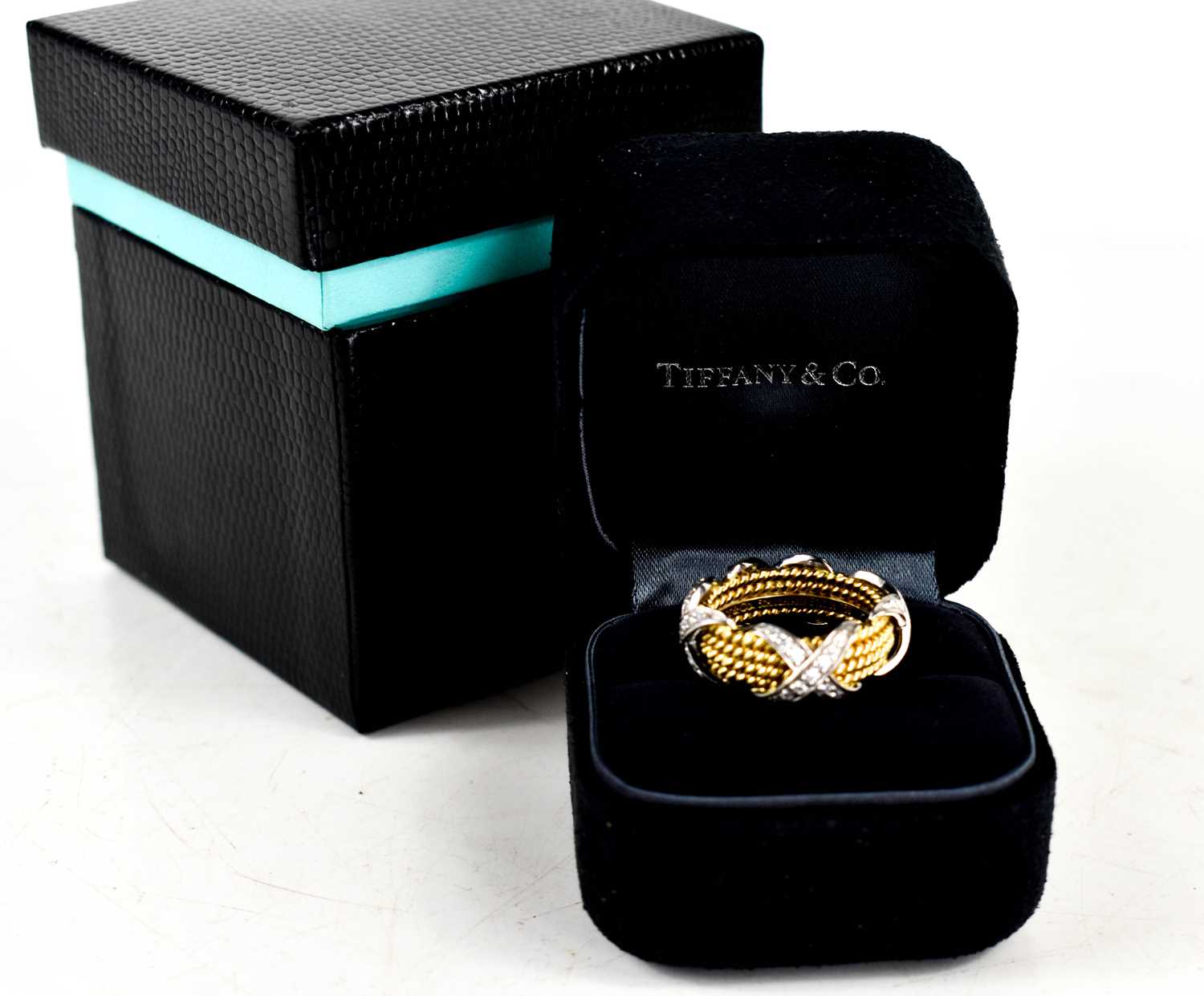 A Tiffany & Co by Schlumberger Studios 18ct gold and diamond ring, composed of four yellow gold - Image 5 of 14