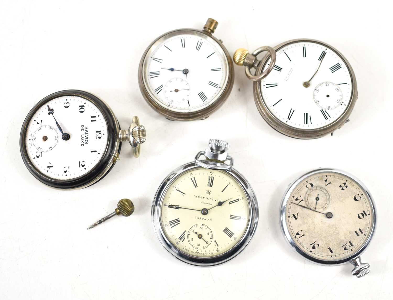 A group of pocket watches to include two silver examples, a/f.