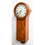 A Georgian mahogany cased wall clock by Mann & Son of Norwich with circular painted Roman numeral