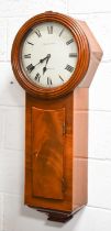 A Georgian mahogany cased wall clock by Mann & Son of Norwich with circular painted Roman numeral