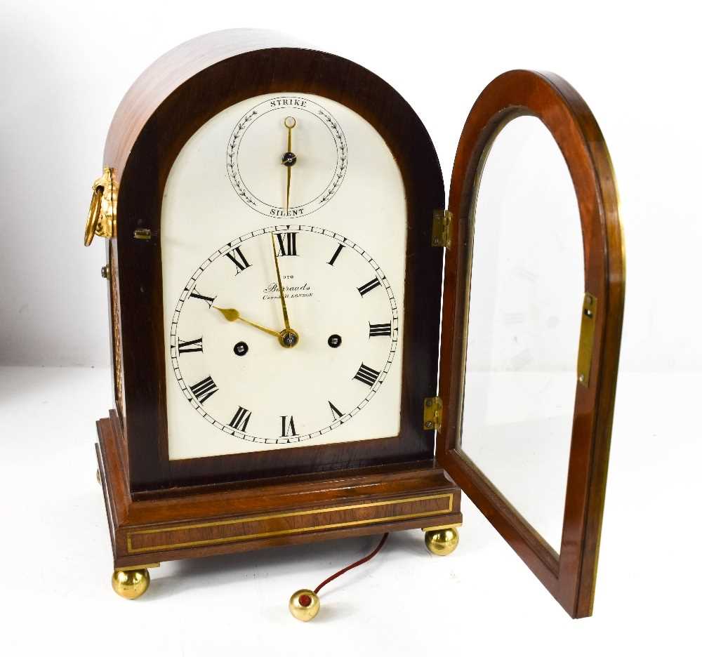 A fine 19th century Barrauds of Cornhill, London bracket clock, the arched dial having a strike / - Image 5 of 11