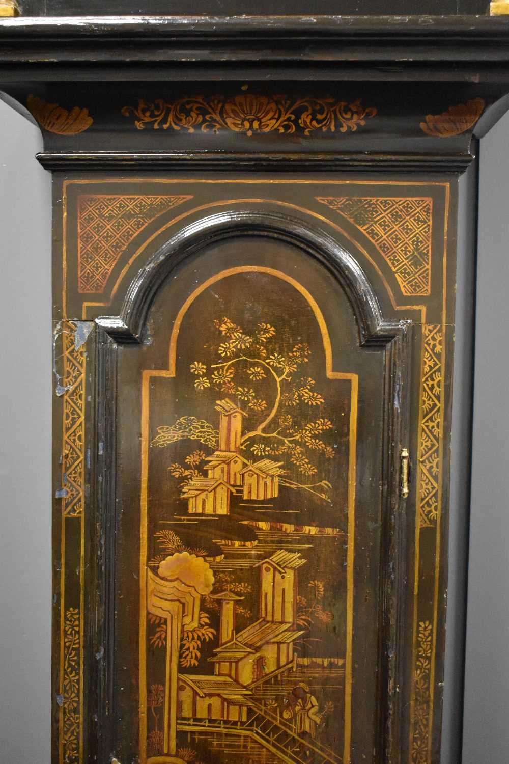 An 18th century longcase clock by Christopher Biggin of Wisbich, the brass clock face having - Image 3 of 4