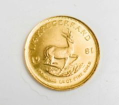 A quarter troy ounce gold Krugerrand, 1981.