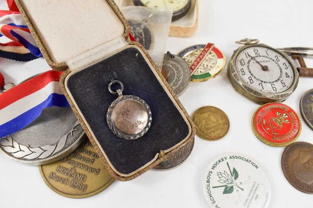 A group of collectables to include an 1889 Victoria crown, a silver medallion to LS Woodiwis, a - Image 2 of 2