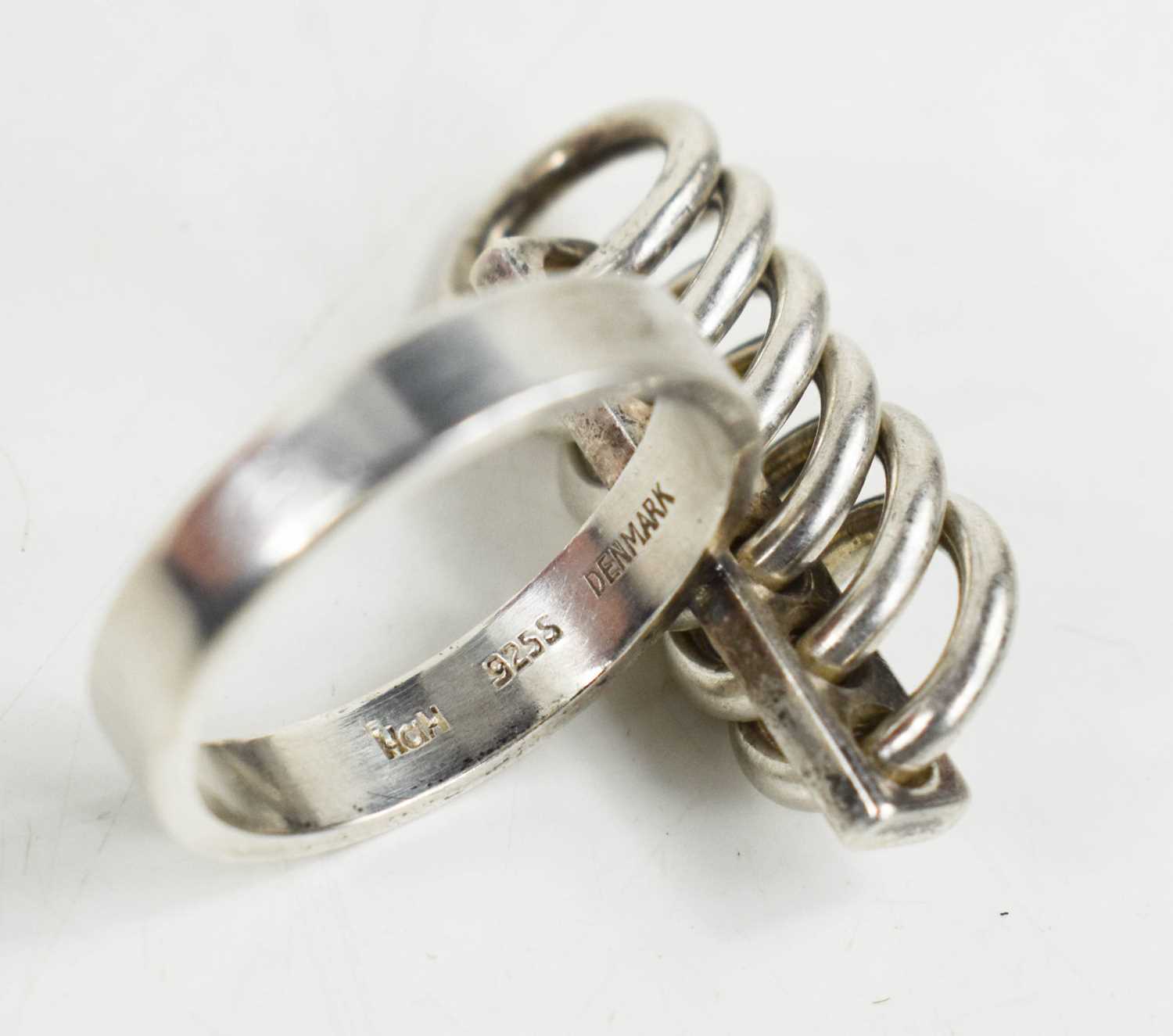 Hans Hansen of Denmark silver ring, composed of multiple hoops that move freely, stamped HaH, size - Image 3 of 3