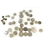 A collection of coins to include silver shillings, Queen Victorian crown dated 1844, florin 1887,