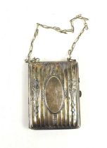 An early 20th century W.H Saart Co ladies silver combination compact, cigarette and sovereign